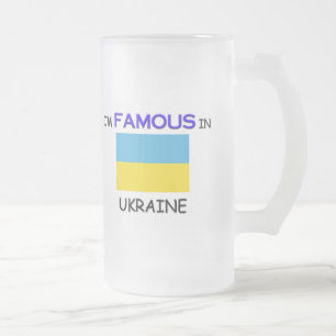 Caneca De Cerveja Vidro Jateado Eu sou famoso em UCRÂNIA