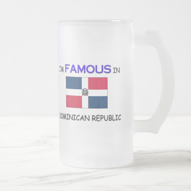 Caneca De Cerveja Vidro Jateado Eu sou famoso na REPÚBLICA DOMINICANA (Direita)