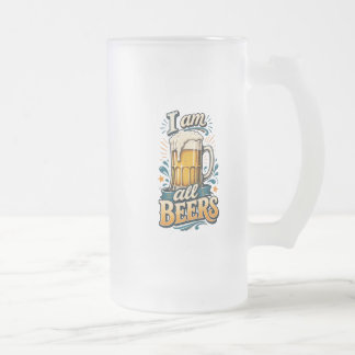 Caneca De Cerveja Vidro Jateado Eu sou todas as cervejas inspiradoras