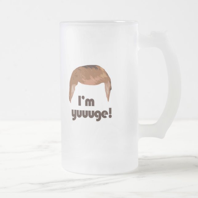 Caneca De Cerveja Vidro Jateado Eu sou Yuge (Direita)