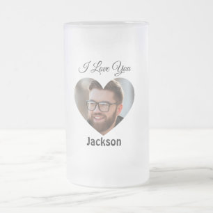 Caneca De Cerveja Vidro Jateado Eu Te Amo Cardíaco Personalizar
