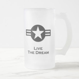 Caneca De Cerveja Vidro Jateado EUA vivendo o sonho preto