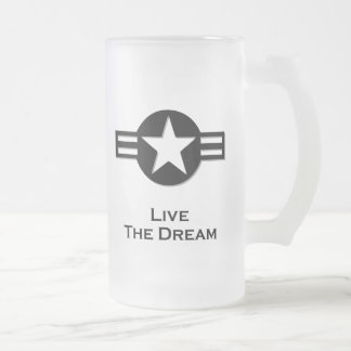 Caneca De Cerveja Vidro Jateado EUA vivendo o sonho preto