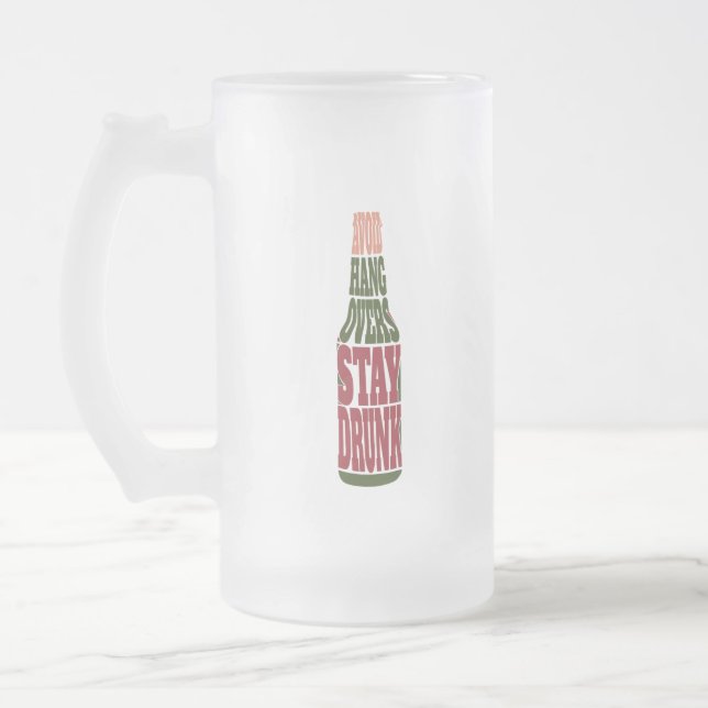Caneca De Cerveja Vidro Jateado Evite travamentos Bebado (Esquerda)