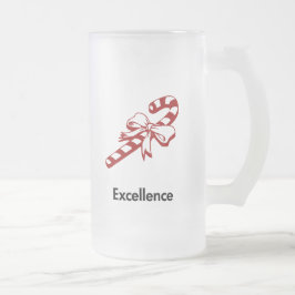 Caneca De Cerveja Vidro Jateado Excelência do Candy Cane