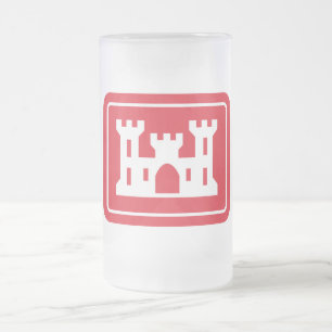 Caneca De Cerveja Vidro Jateado Exército de Engenheiros dos EUA