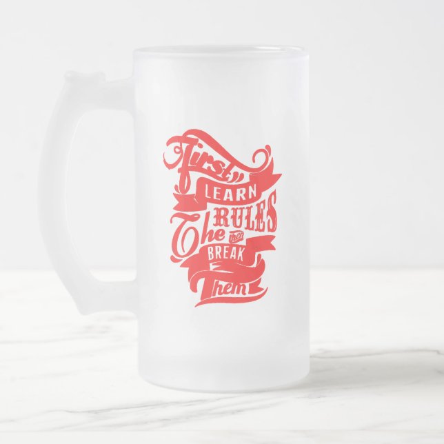 Caneca De Cerveja Vidro Jateado Façam o caminho certo (Esquerda)