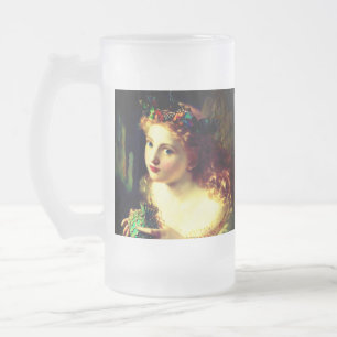 Caneca De Cerveja Vidro Jateado Fada Vintage