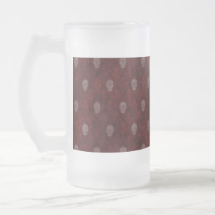Caneca De Cerveja Vidro Jateado Falln Victorian Skulls Red