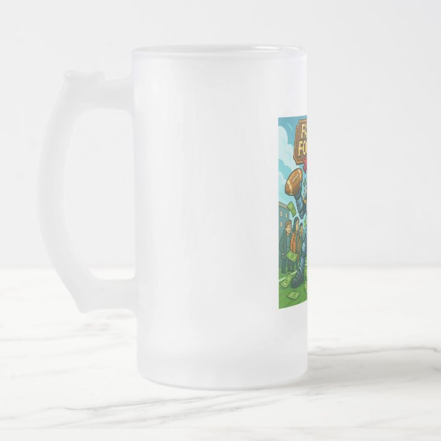 Caneca De Cerveja Vidro Jateado Fantasy football (Esquerda)