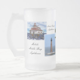 Caneca De Cerveja Vidro Jateado Faróis da costa do golfo