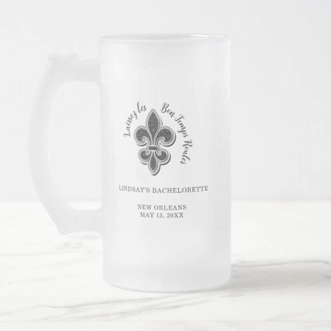 Caneca De Cerveja Vidro Jateado Favor de festa de solteira preto e branco (Esquerda)