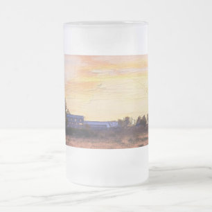 Caneca De Cerveja Vidro Jateado Fazendeiros Morning Painterly Fosco Mug