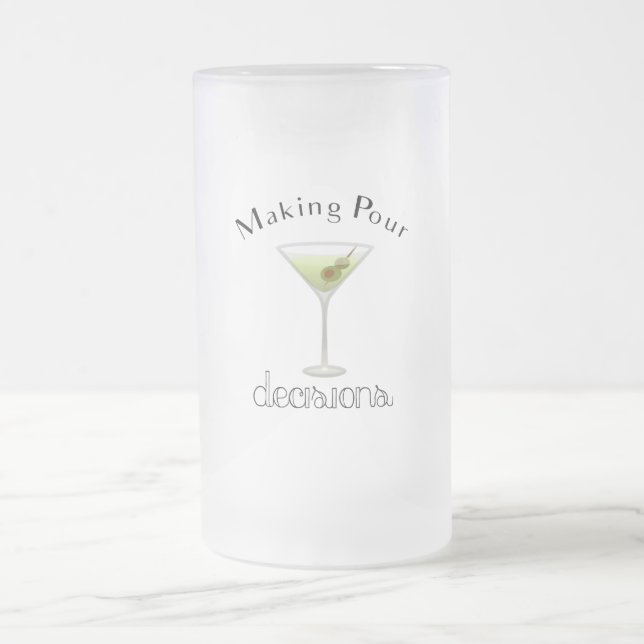 Caneca De Cerveja Vidro Jateado Fazer Pour Decisões com Martini Glass (Centro)