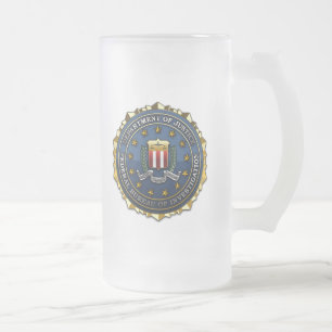 Caneca De Cerveja Vidro Jateado Federal Bureau of Investigation