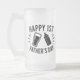 Caneca De Cerveja Vidro Jateado Feliz Dia de os pais de arte