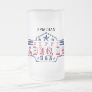 Caneca De Cerveja Vidro Jateado Feliz Dia do Trabalho Personalizado
