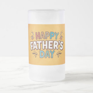 Caneca De Cerveja Vidro Jateado Feliz Dia dos Pais
