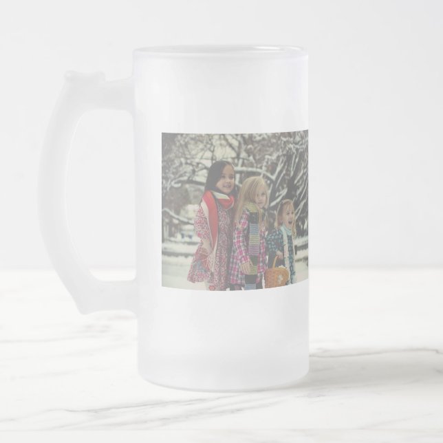 Caneca De Cerveja Vidro Jateado feliz natal adicionar texto de foto personalizado (Esquerda)