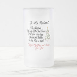 Caneca De Cerveja Vidro Jateado Feliz Natal para o meu marido