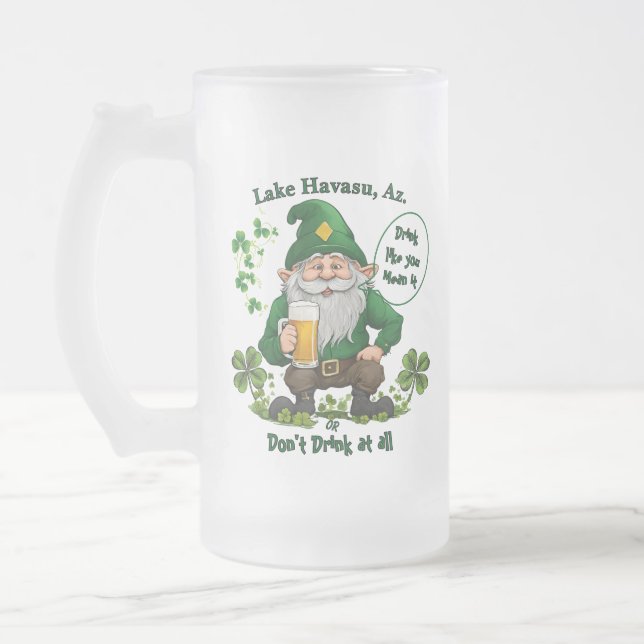 Caneca De Cerveja Vidro Jateado Feliz Rua, Dia de Patrick (Esquerda)