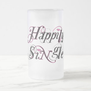 Caneca De Cerveja Vidro Jateado Feliz solteiro
