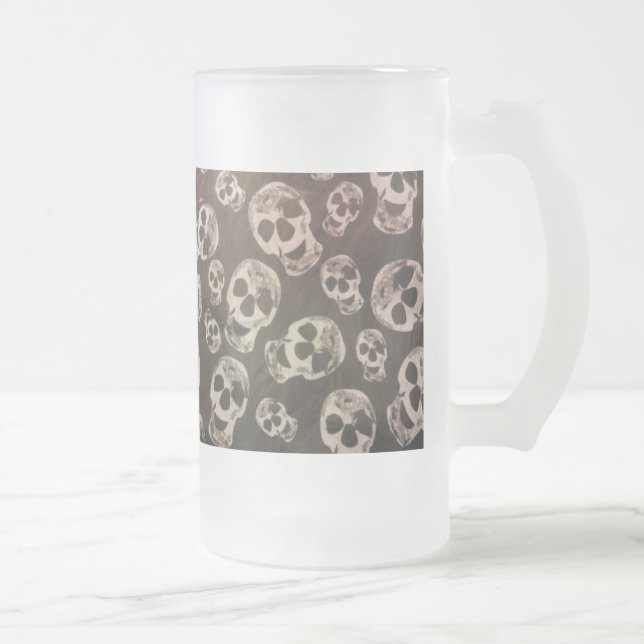 Caneca De Cerveja Vidro Jateado Felizes crânios (Direita)