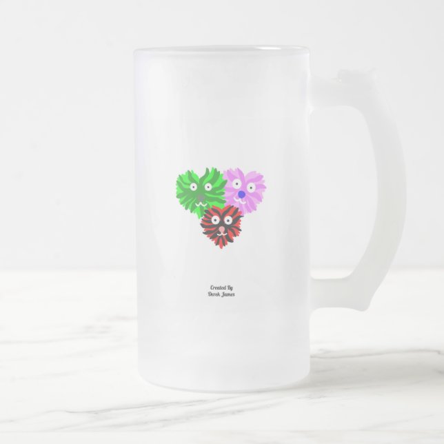 Caneca De Cerveja Vidro Jateado Felpudos Cardíacos Tampão de Vidro de Fosco Grande (Direita)