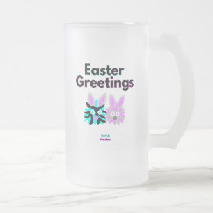 Caneca De Cerveja Vidro Jateado Felpudos de coelho Vidro de Fosco grande