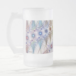 Caneca De Cerveja Vidro Jateado Ferns'N Flowers Abstrato