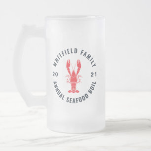 Caneca De Cerveja Vidro Jateado Festa de Mariscos em Família no Dia 4 de Julho Per