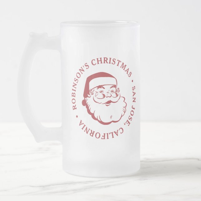 Caneca De Cerveja Vidro Jateado Festa de Natal Papai Noel (Esquerda)