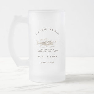 Caneca De Cerveja Vidro Jateado Festa de Solteira Personalizada com Tema de Peixe