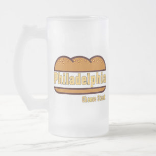 Caneca De Cerveja Vidro Jateado Filadélfia Cheese Steak,