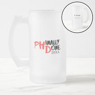 Caneca De Cerveja Vidro Jateado Finalmente concluído - Design de Citação Engraçada