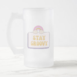 Caneca De Cerveja Vidro Jateado Fique Groovy