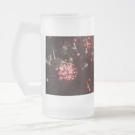 Caneca De Cerveja Vidro Jateado Fireworks