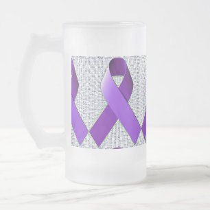 Caneca De Cerveja Vidro Jateado Fita de Alzheimer de Pop Art