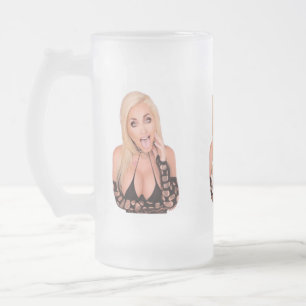 Caneca De Cerveja Vidro Jateado Flirty loira Thunder_Cove