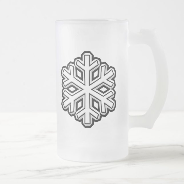 Caneca De Cerveja Vidro Jateado Floco de neve (Direita)