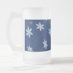 Caneca De Cerveja Vidro Jateado Flocos de neve