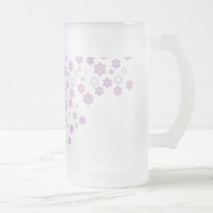 Caneca De Cerveja Vidro Jateado Flocos de neve-2