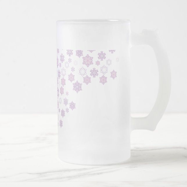 Caneca De Cerveja Vidro Jateado Flocos de neve-2 (Direita)