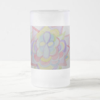 Caneca De Cerveja Vidro Jateado Flor Geométrico Mandala