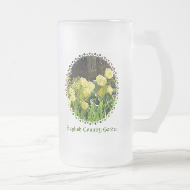 CANECA DE CERVEJA VIDRO JATEADO FLORES (Direita)