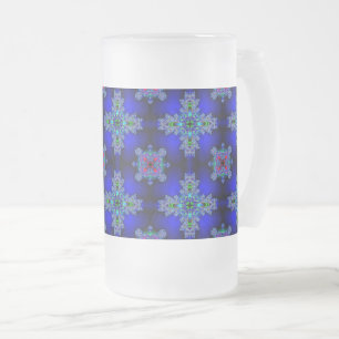 Caneca De Cerveja Vidro Jateado Flores de Artdeco no Estilo Retroativo