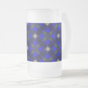Caneca De Cerveja Vidro Jateado Flores de Artdeco no Estilo Retroativo