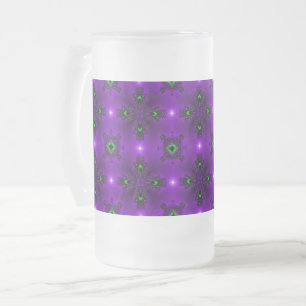 Caneca De Cerveja Vidro Jateado Flores de Artdeco no Estilo Retroativo