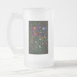 Caneca De Cerveja Vidro Jateado Flores padronizadas