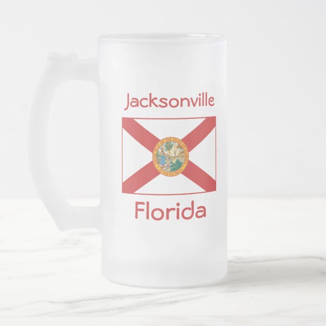Caneca De Cerveja Vidro Jateado Flórida Flag Map City (Esquerda)